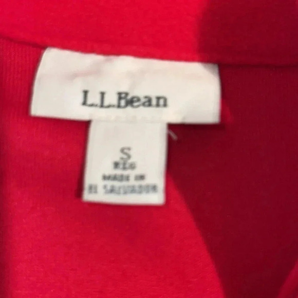 L.L. Bean full zip fleece jacket long sleeve red  size small.  GG - Picture 2 of 5